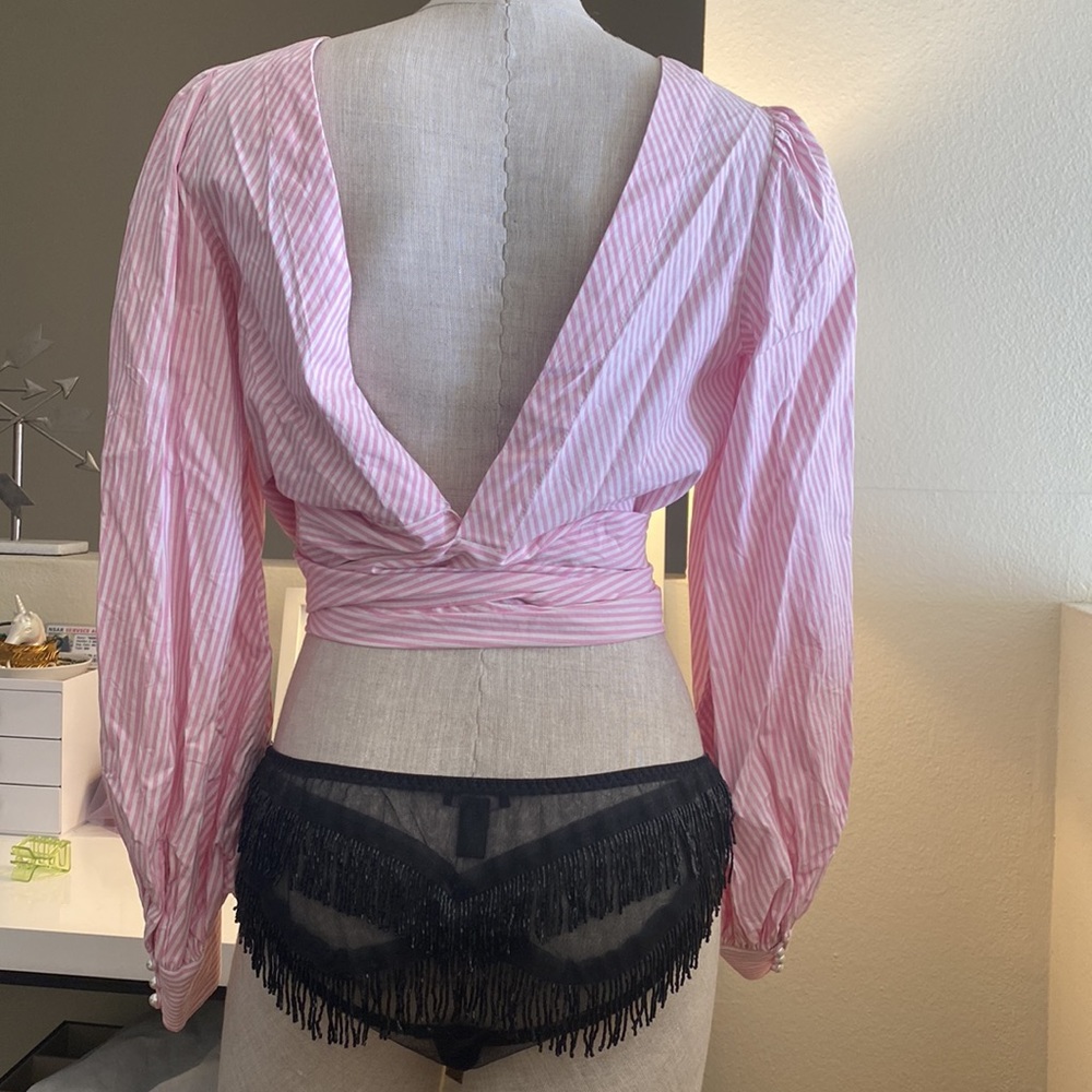 Pink stripped top - Picture 3 of 4